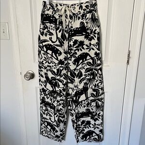 Maeve for Anthropologie - Black and White Animal Print Pants